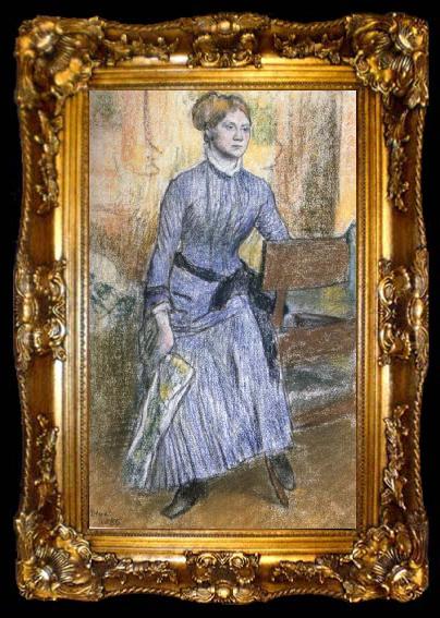 framed  Edgar Degas Study of Helene Rouart sitting on the Arm of a Chair, ta009-2